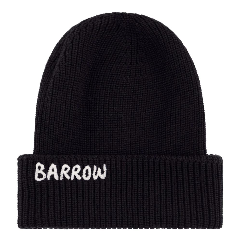 Barrow Effen Beanie met Logo Borduurwerk Black Heren