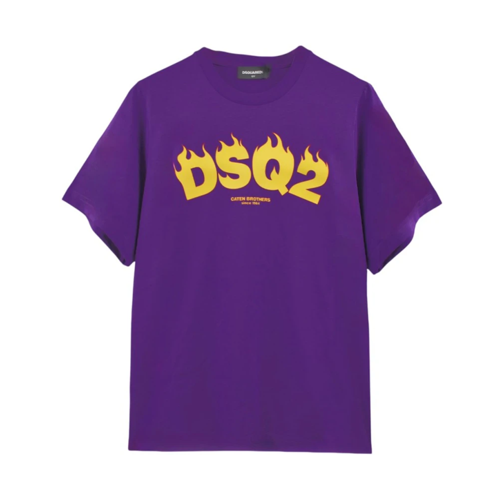 Dsquared2 Unisex Kids Purple Kids Short Sleeve T-Shirts, 16 Y, Short Sleeve T-Shirt