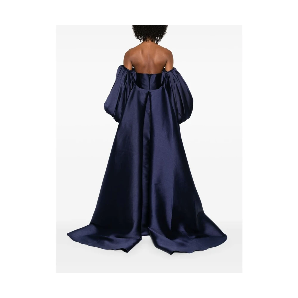Solace London Navy Blue Cape Inzet Jurk Blue Dames