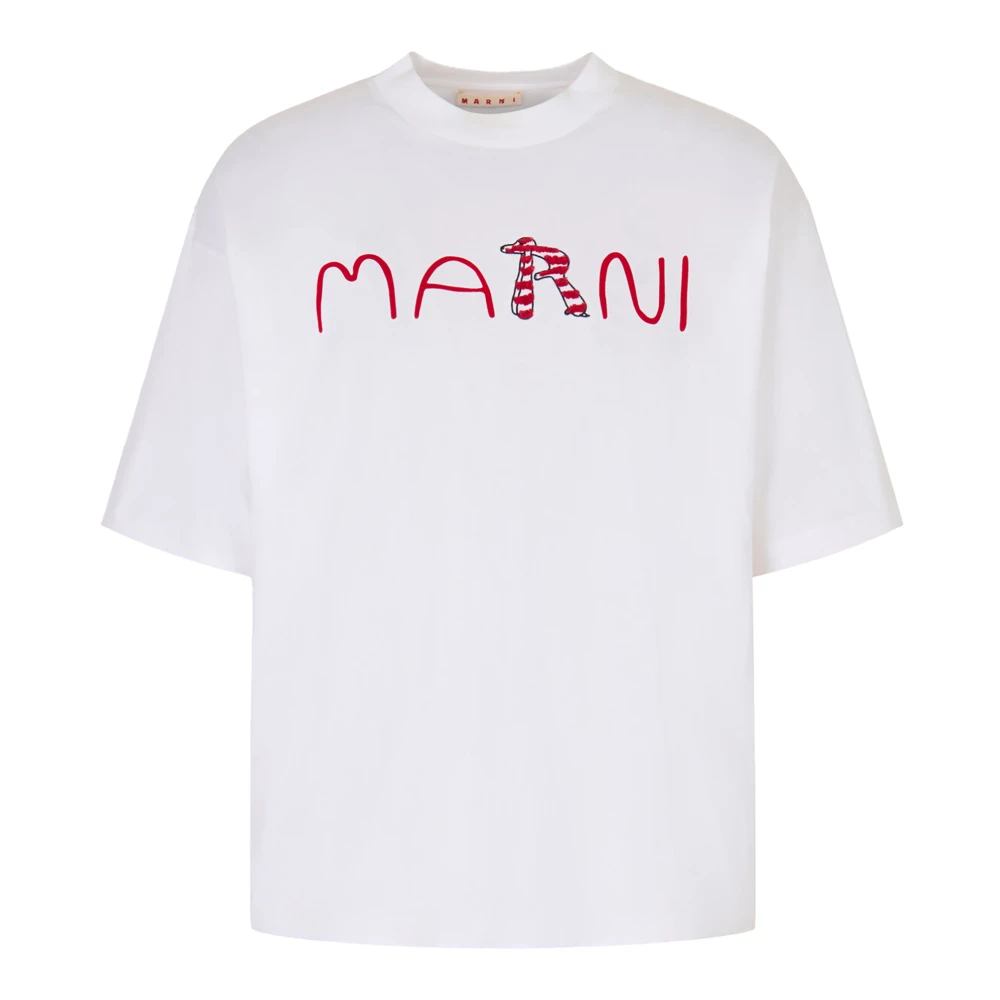 Marni Herr Vit Toppar S, Bomull, Bomulls-T-Shirt
