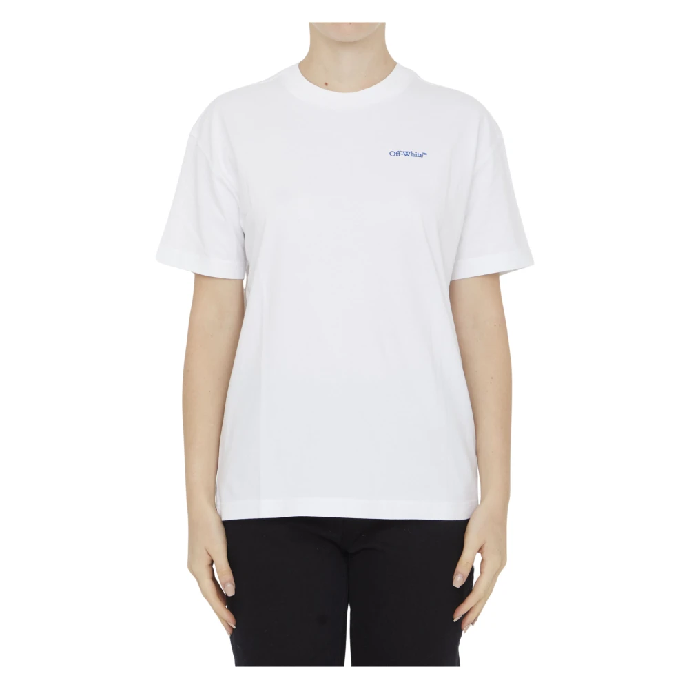 Off White Wit Katoenen T-Shirt met Logo White Dames