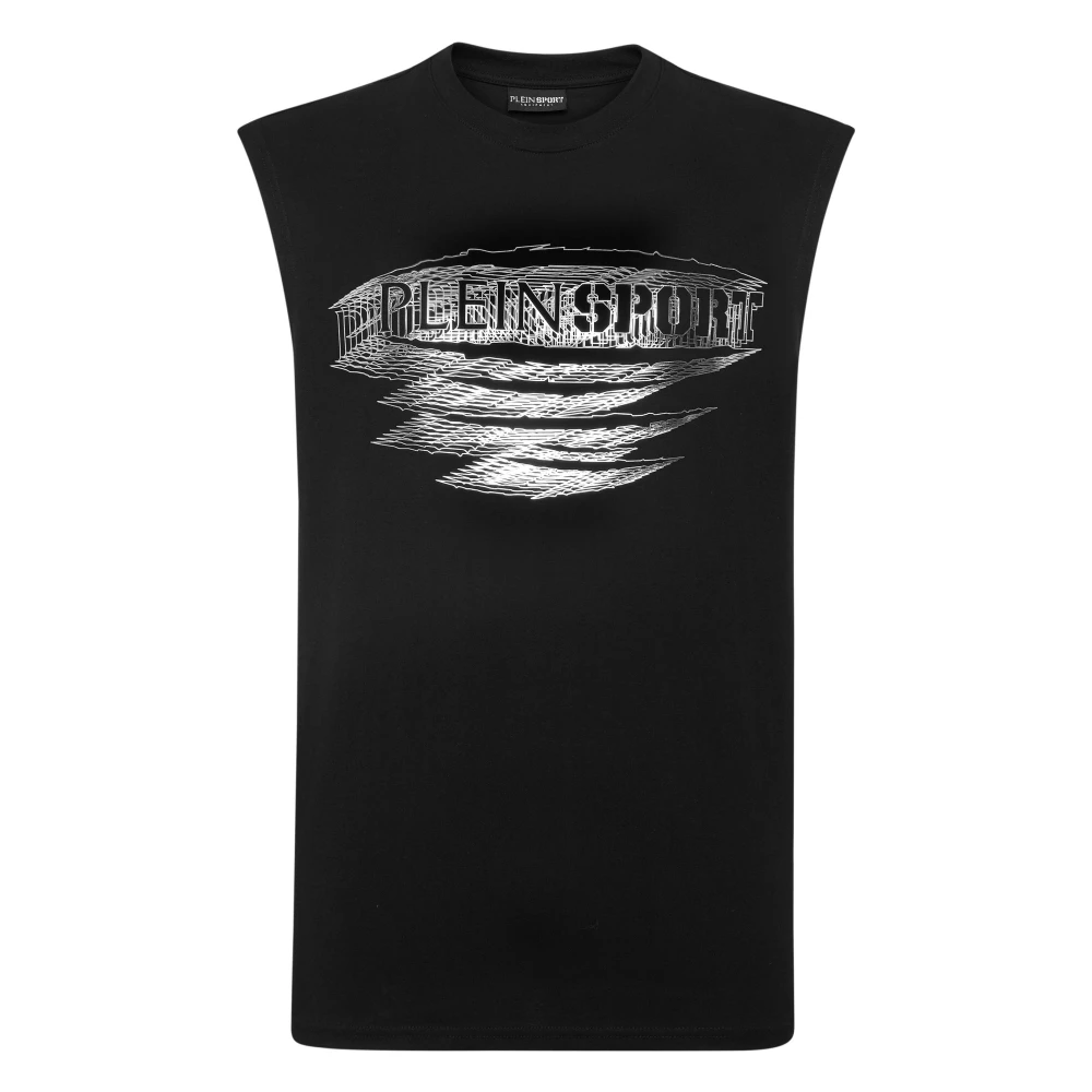 Plein Sport Svart Ärmlös T-Shirt Rund Hals