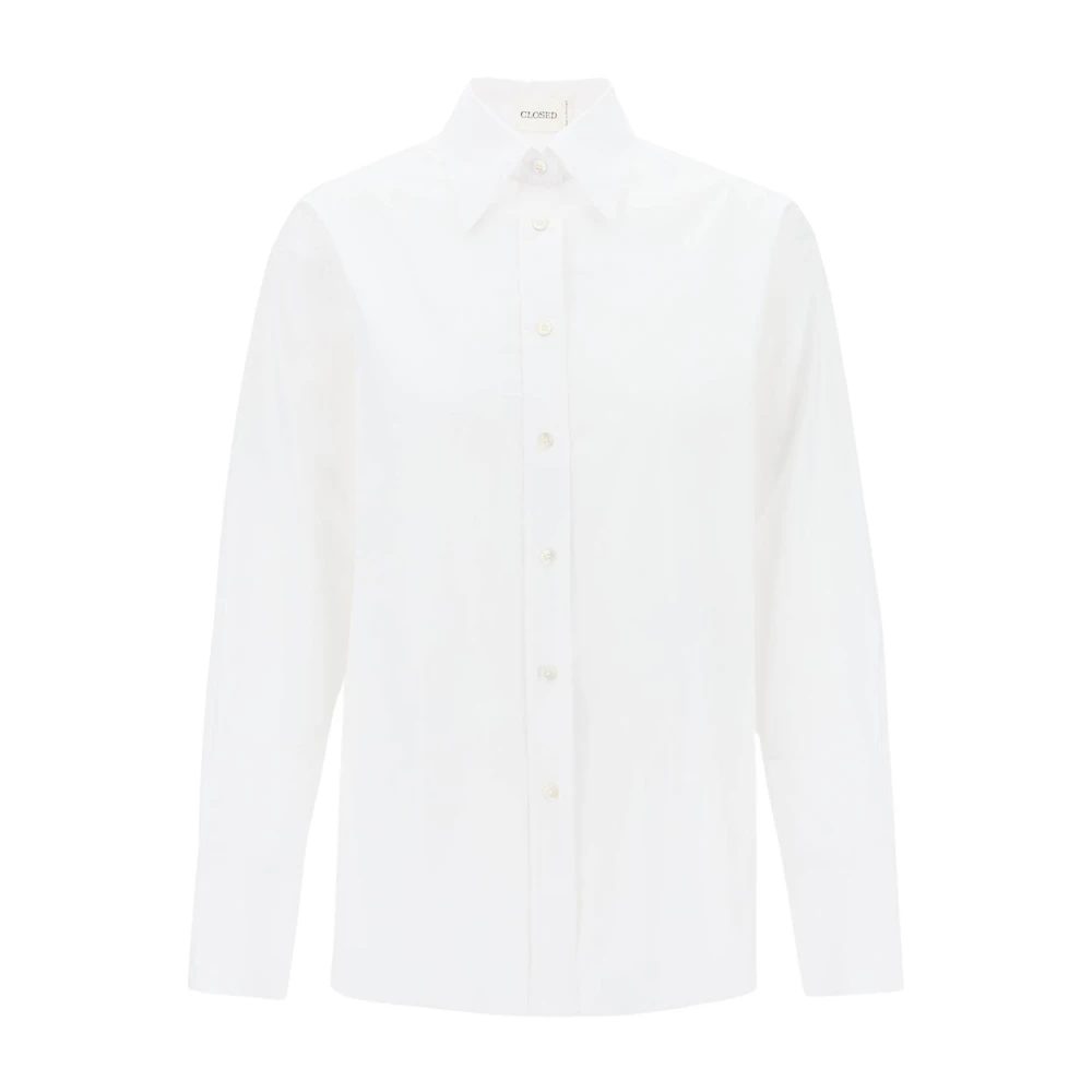 Closed Witte Stretch-Katoenen Poplin Overhemd White Dames