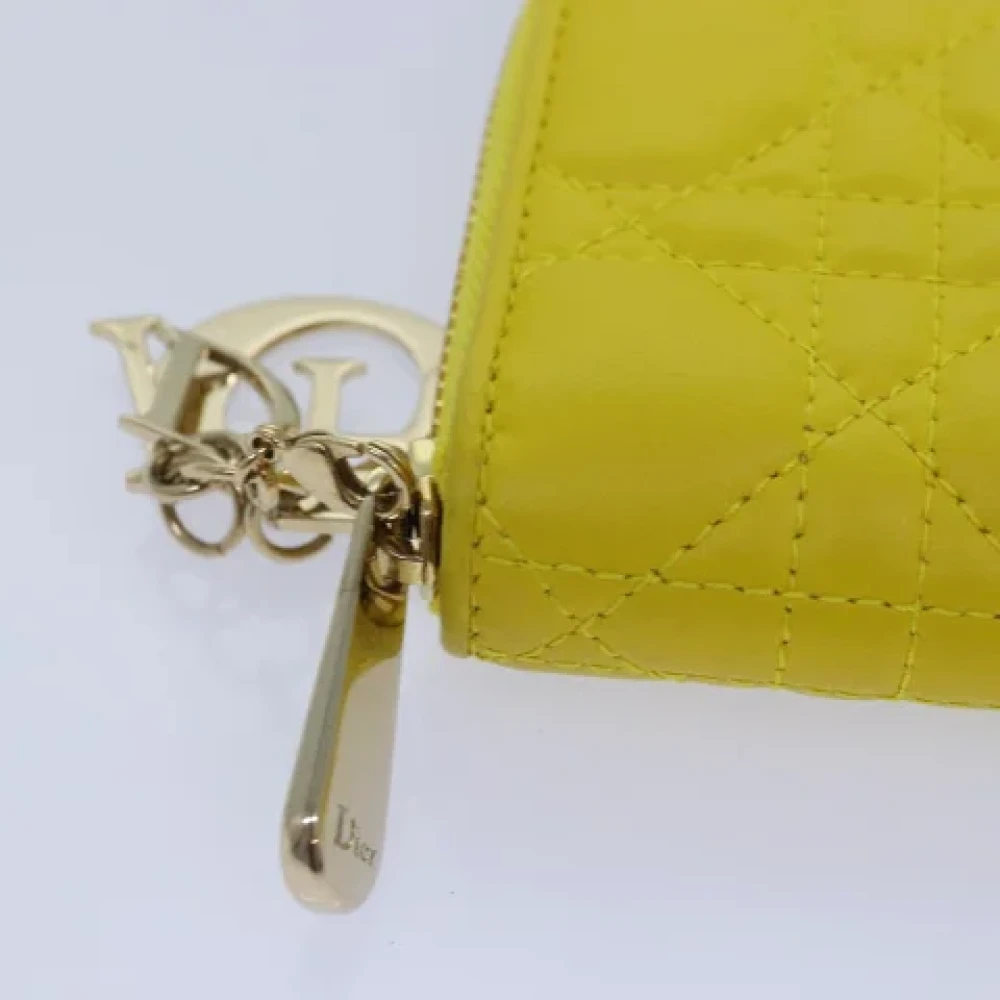 Dior Vintage Pre-owned Leather wallets Yellow Dames