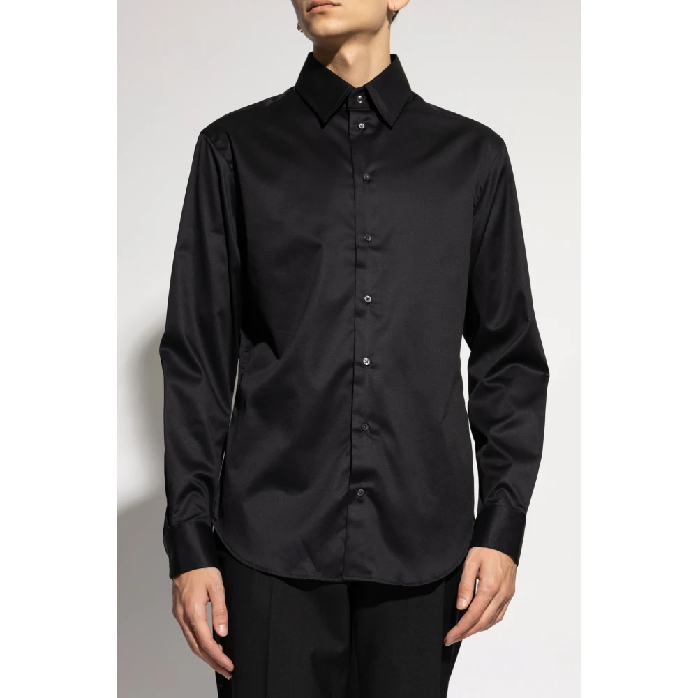 Emporio Armani Katoenen overhemd Black Heren