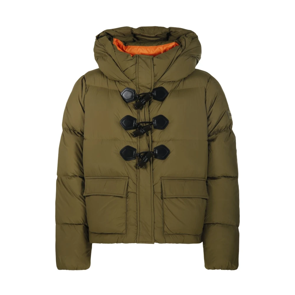 Ganni Donna Verde - Mini Puffer In Future Nylon - Jackets - Xs