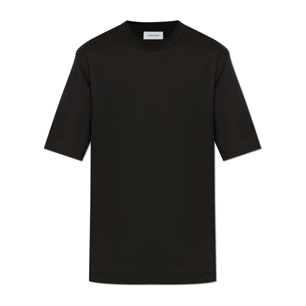 Salvatore Ferragamo T-shirt met logo Black Dames