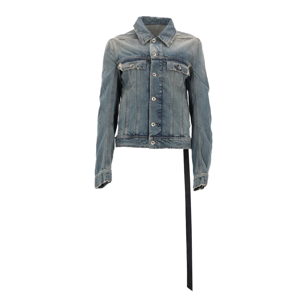 Rick Owens Blå Giacca In Denim - Trucker