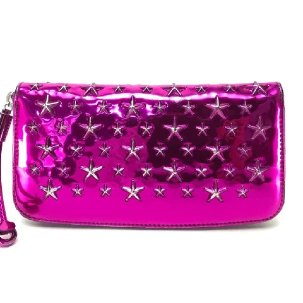 Jimmy Choo Pre-owned Leather wallets Purple Dames