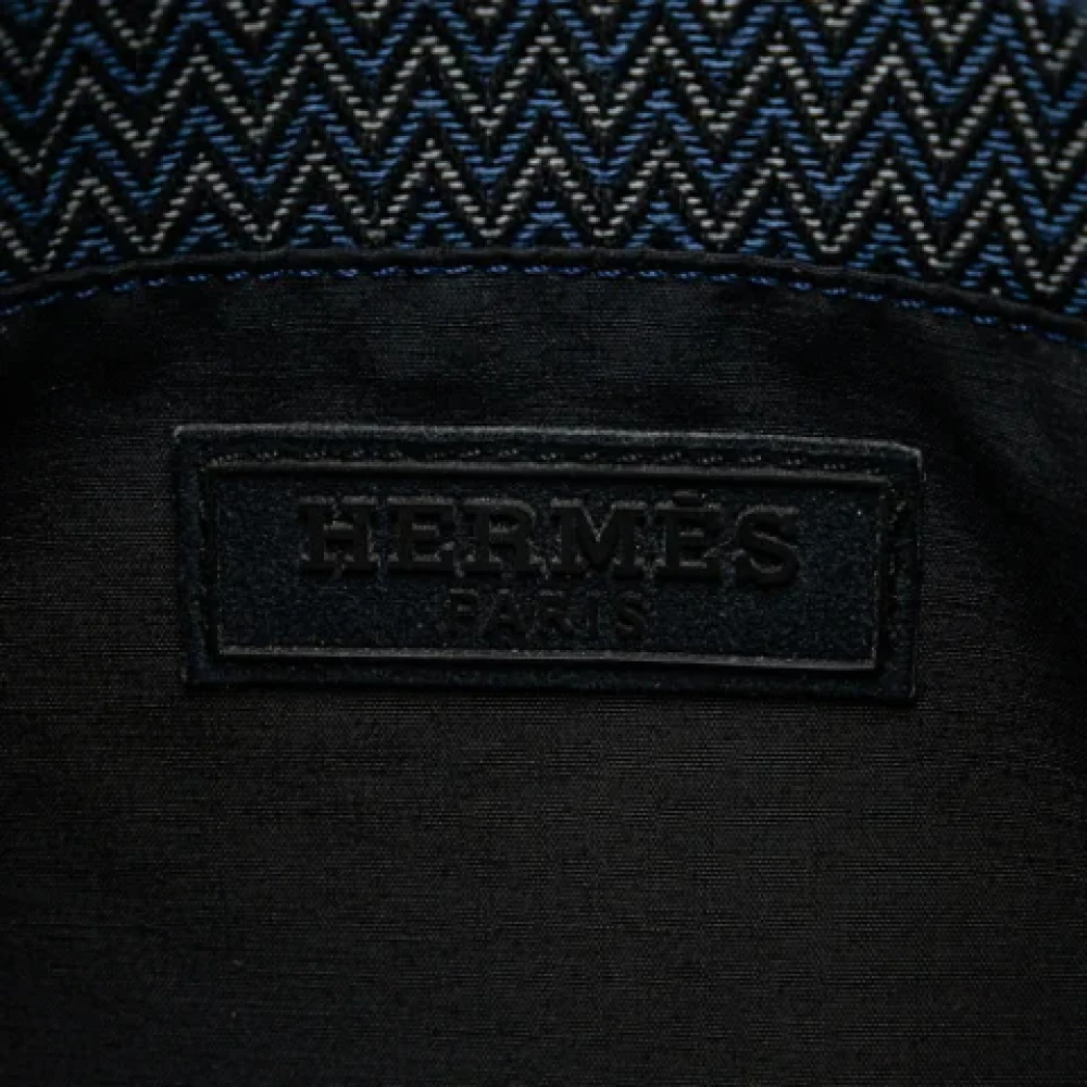 Hermès Vintage Pre-owned Canvas shoulder-bags Blue Dames
