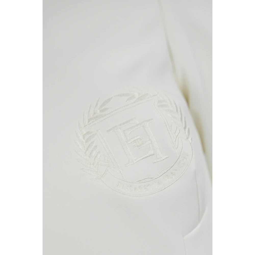 Elisabetta Franchi Korte Ivoor Crepe Jurk White Dames