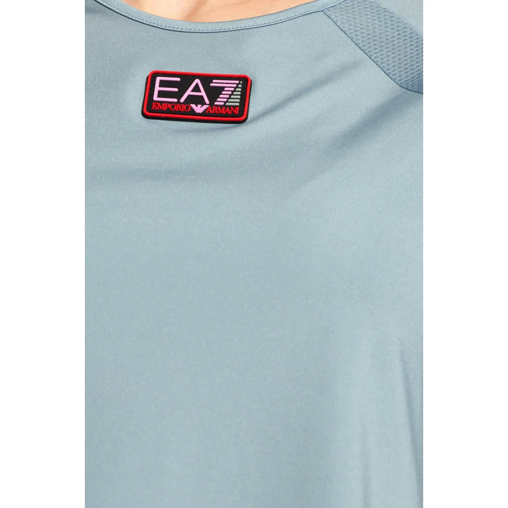 Emporio Armani EA7 T-shirt met logo Blue Dames
