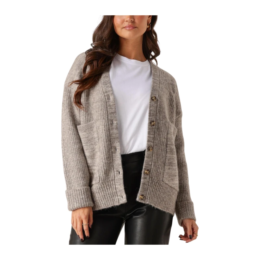 Selected Femme Alva Gebreid Vest Gray Dames