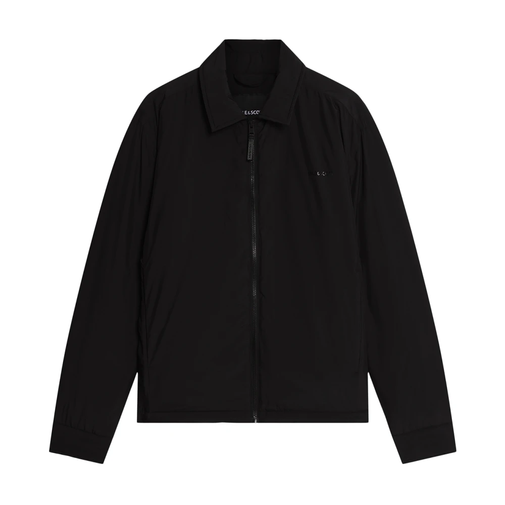 Lyle & Scott Men's Black Collared Puffer Jacket - Light Jackets - M - Jackets