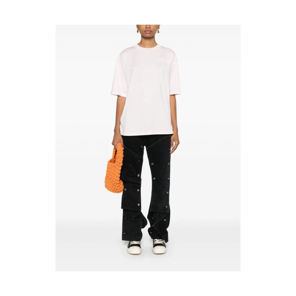 Marni Lichtroze Wit Katoenen T-shirt Pink Dames