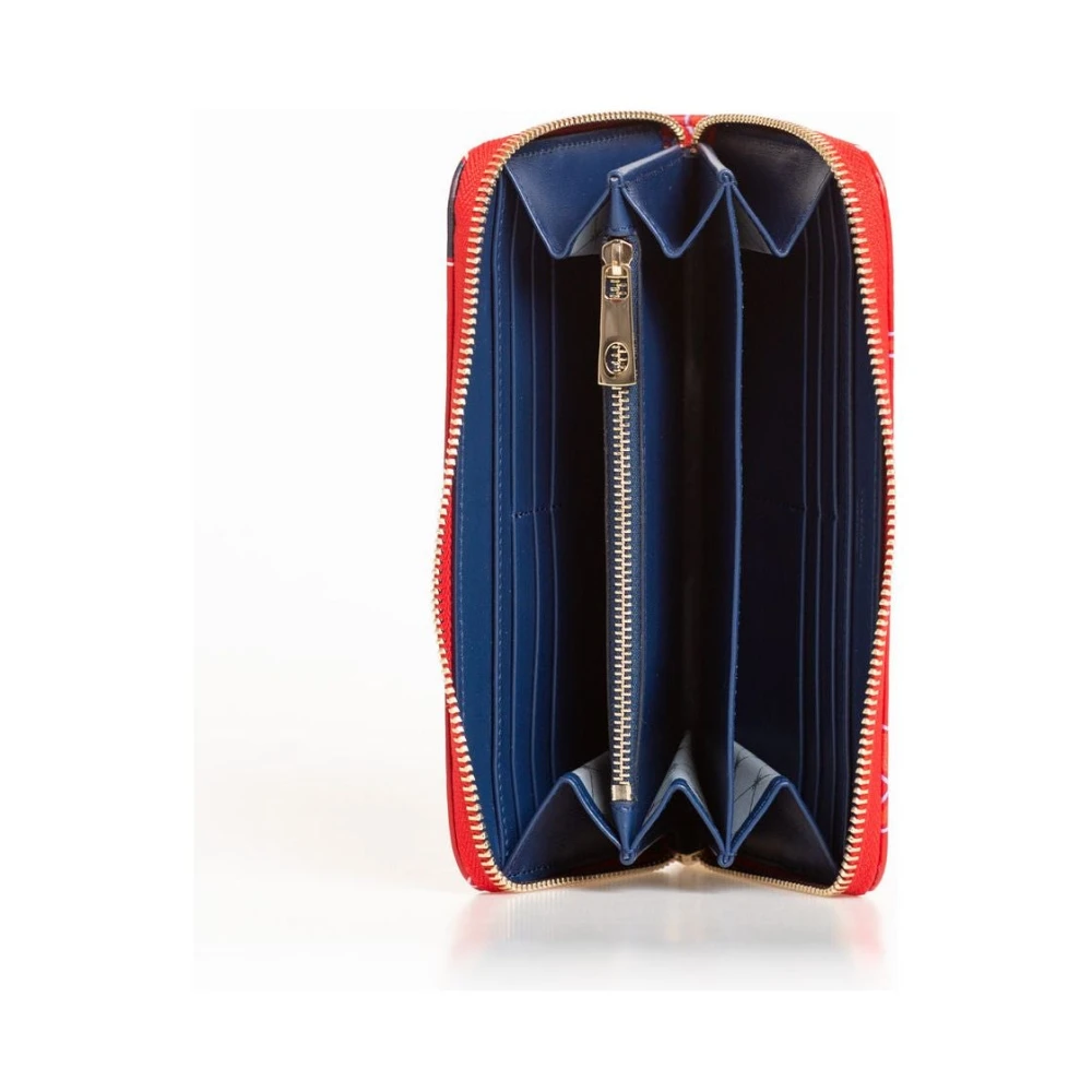 Trussardi Leren portemonnee met luchtvaartthema Red Dames