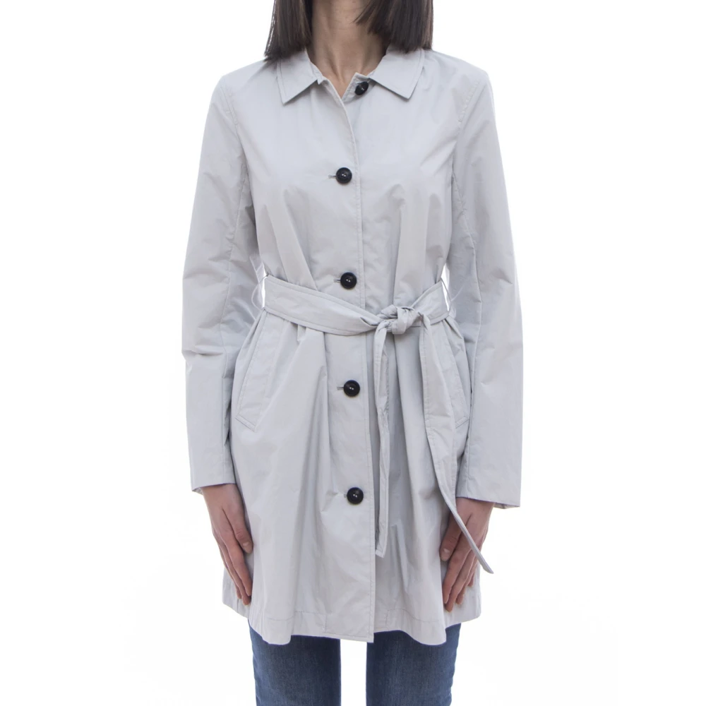 Save The Duck Grijze Nylon Zomer Trenchcoat Gray Dames