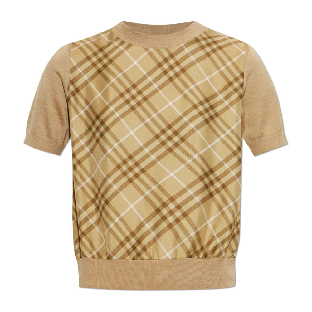 Burberry Donna Beige Maglia In Lana E Seta - Immagine 2