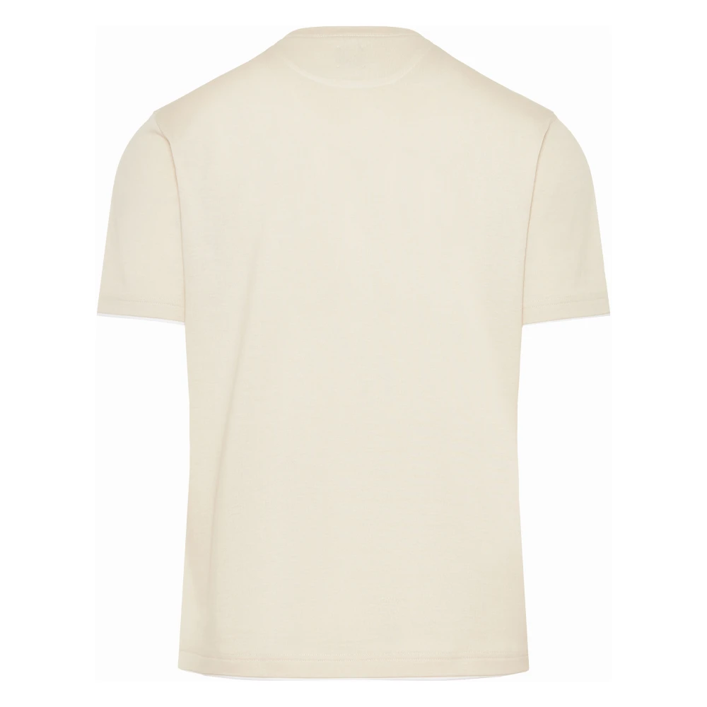 Eleventy Italiaans katoenen T-shirt Designers code K75Tshj01Tes0K265 Beige Heren