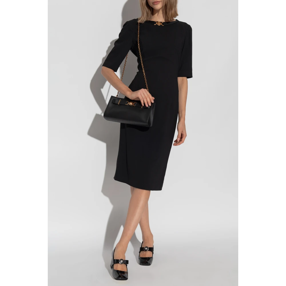 Versace Jurk met applicatie bij de halslijn Black Dames