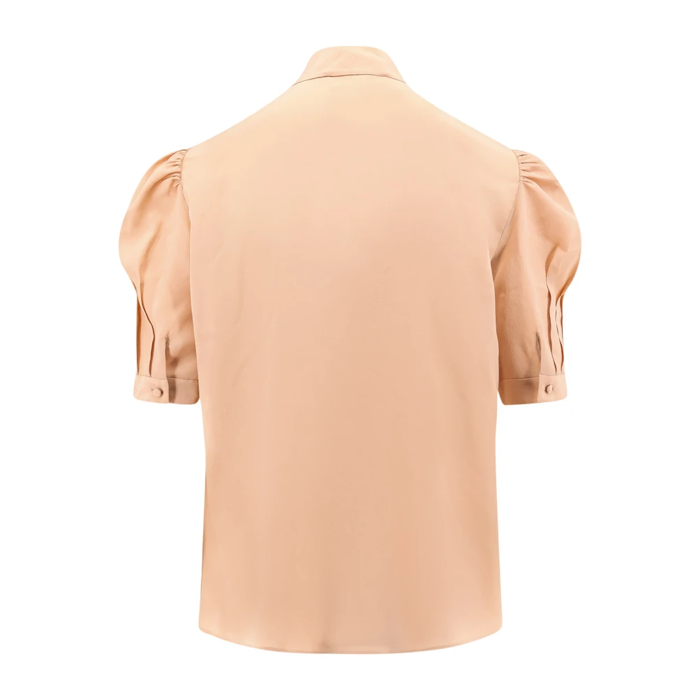 Chloé Zijden Lavallière Crepe de Chine Shirt Pink Dames