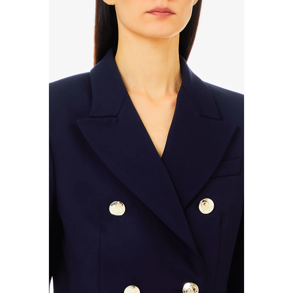 Liu Jo Dubbelborstig Blazer Jas Blue Dames