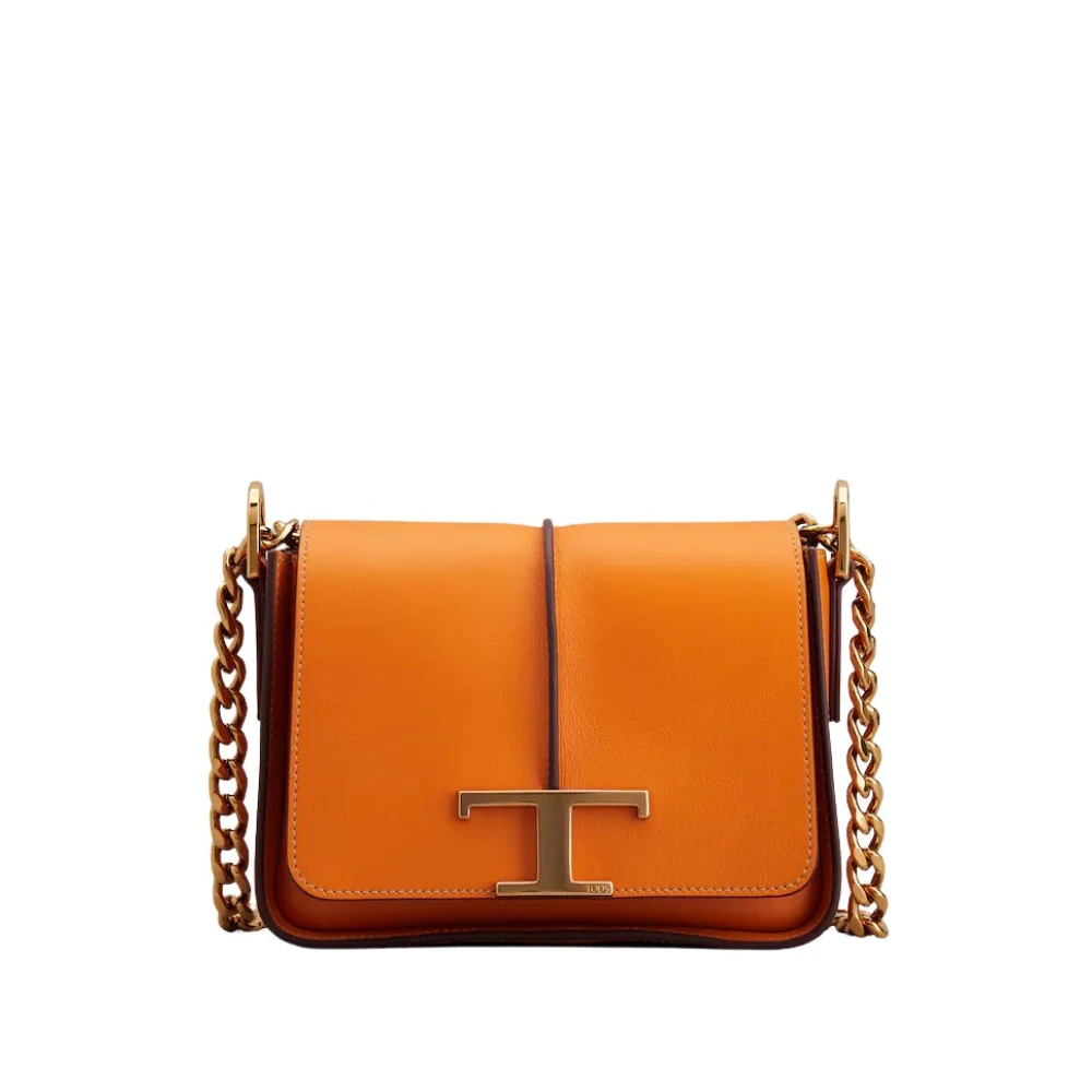 Tod's Elegant Cross Body Väska med Tidlöst Metalllogotyp Orange, Dam