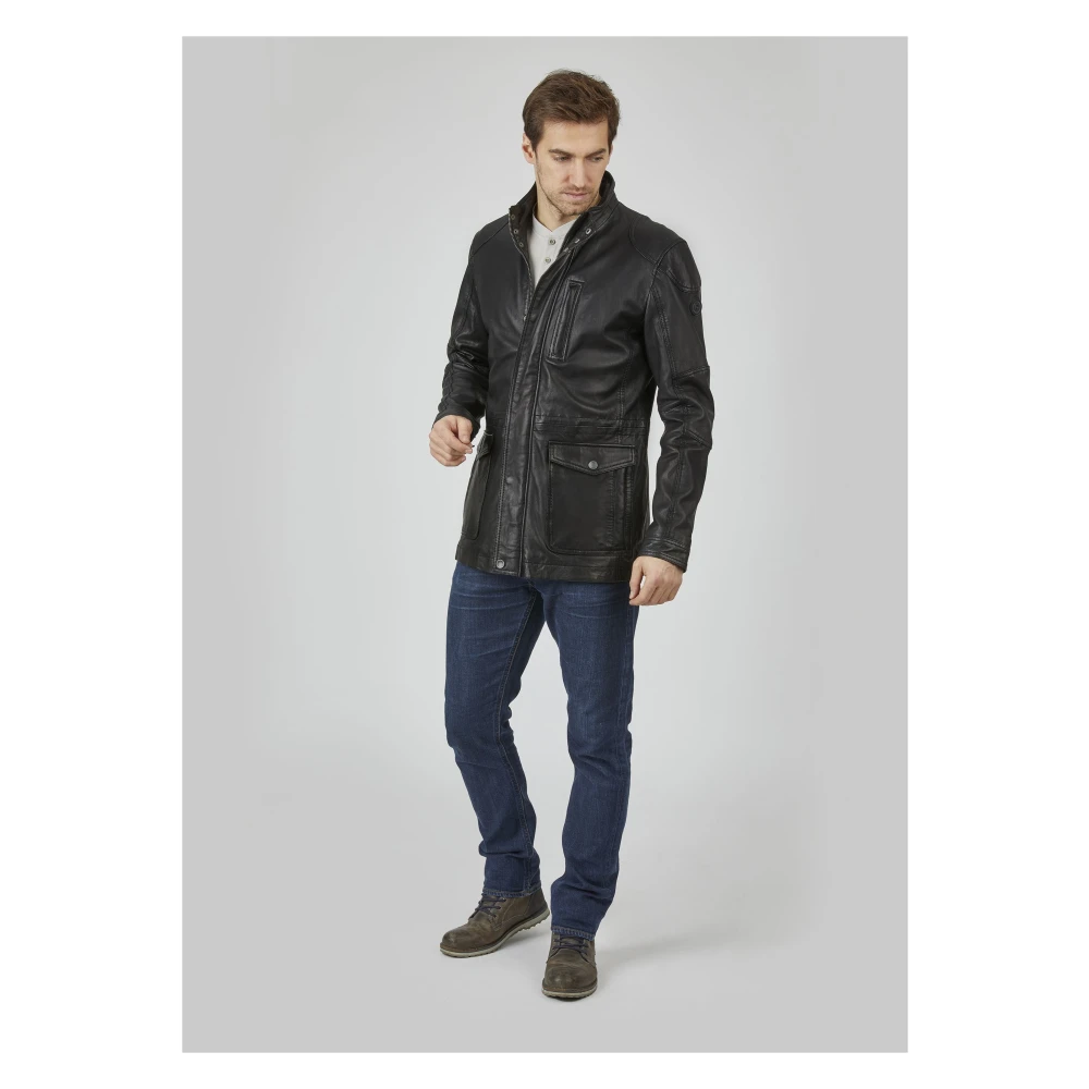 Bugatti Moderne Heren Leren Jas Andiamo Black Heren