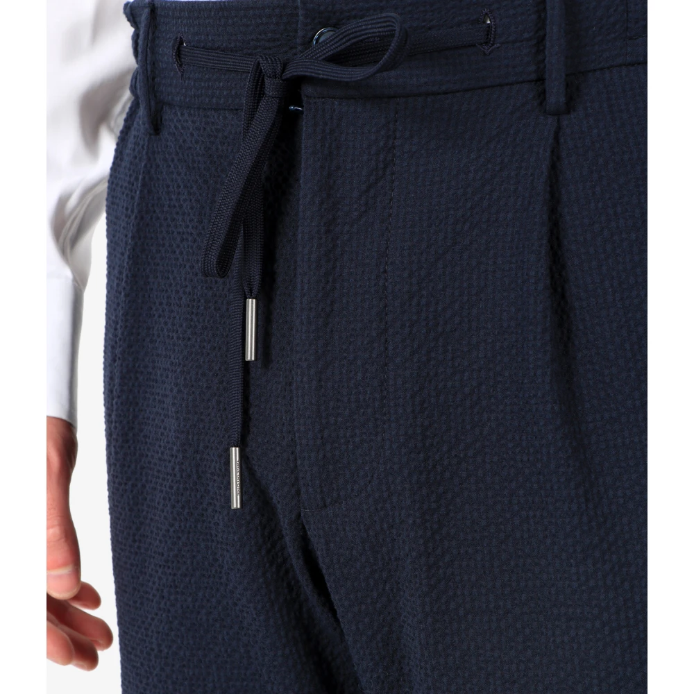 Tagliatore Losse Broek Blue Heren