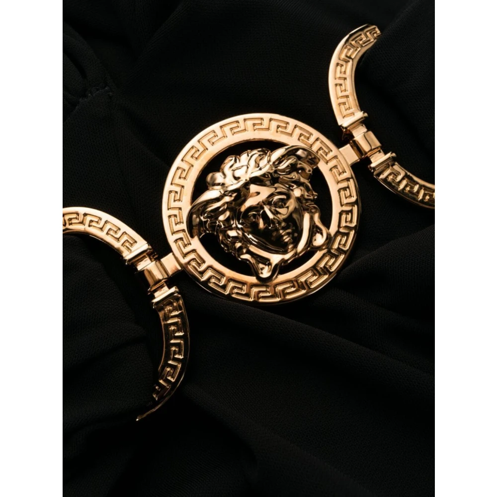 Versace Zwarte Midi Jurk Black Dames