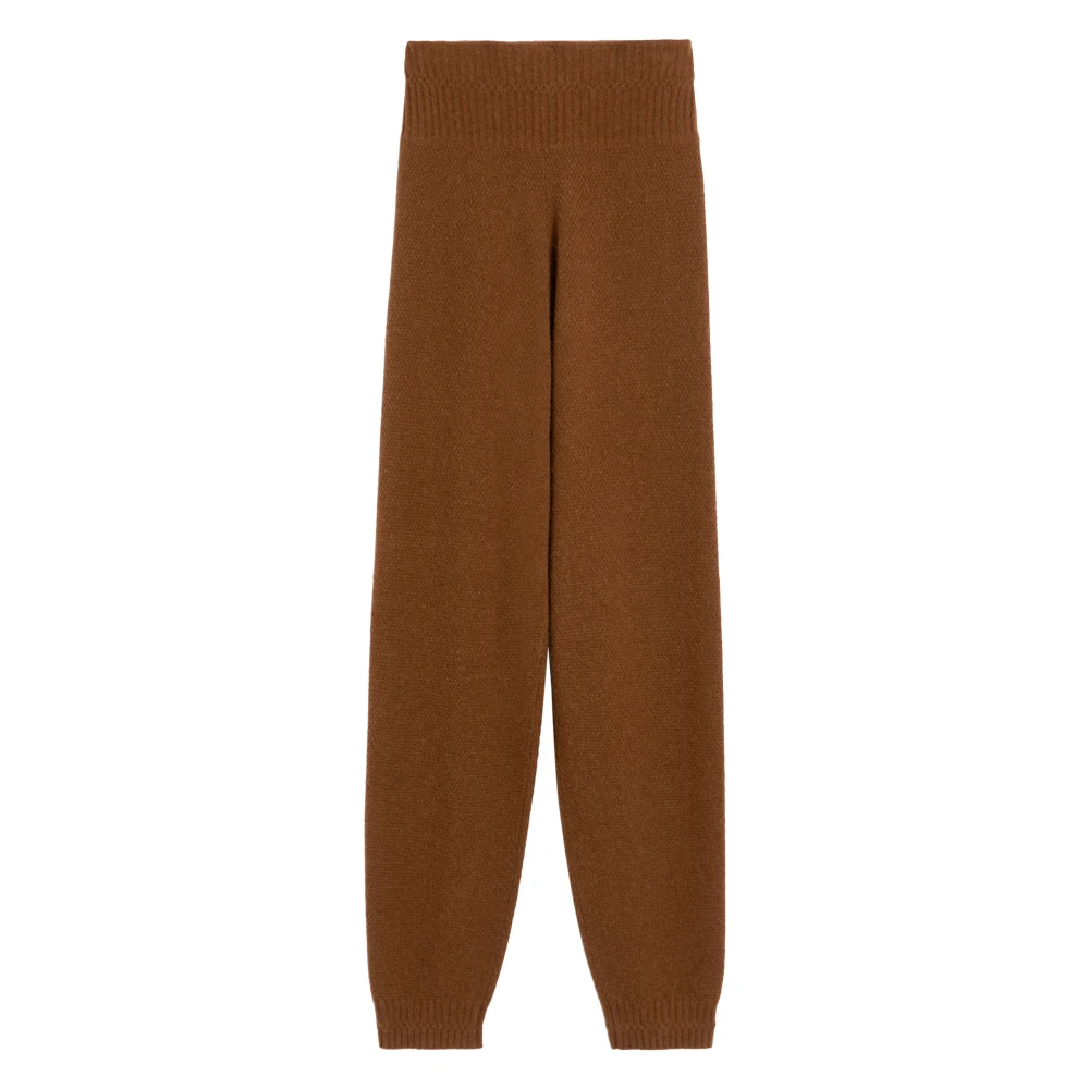 Max Mara Brown Pure Trousers - Female - Sweatpants - S - Trousers