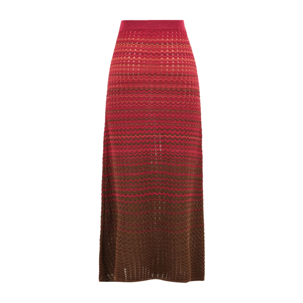 Akep Women's Red Gradient Knit Long Skirt - Maxi Skirts - S - Skirts