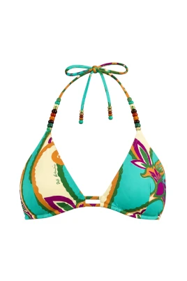 Triangelbikini med bygel och etniska pärlor