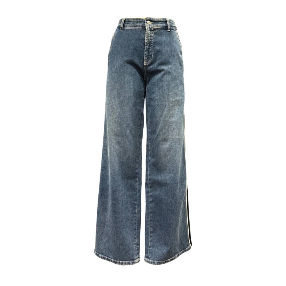 Cambio Jeans med Hög Midja och Utställda Ben Blue, Dam