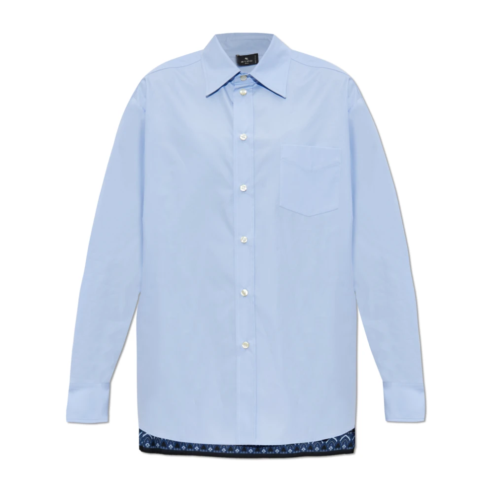 ETRO Overhemd met zak Blue Dames