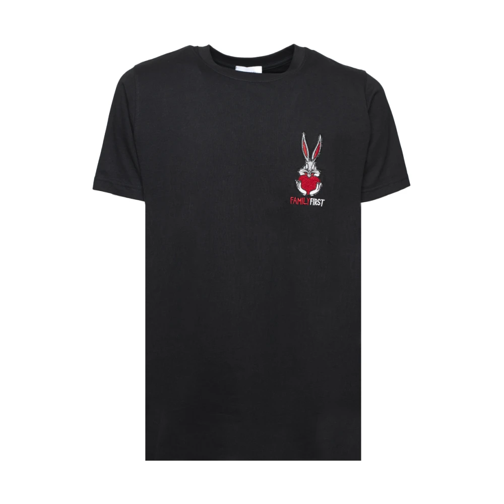 Family First B-Hugs Katoenen T-shirt met Bugs Bunny Borduurwerk Black Heren