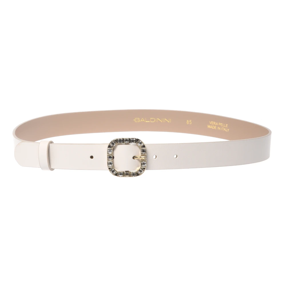 Baldinini Women's White Leather Belt - Belts - 90 Cm - Accessories