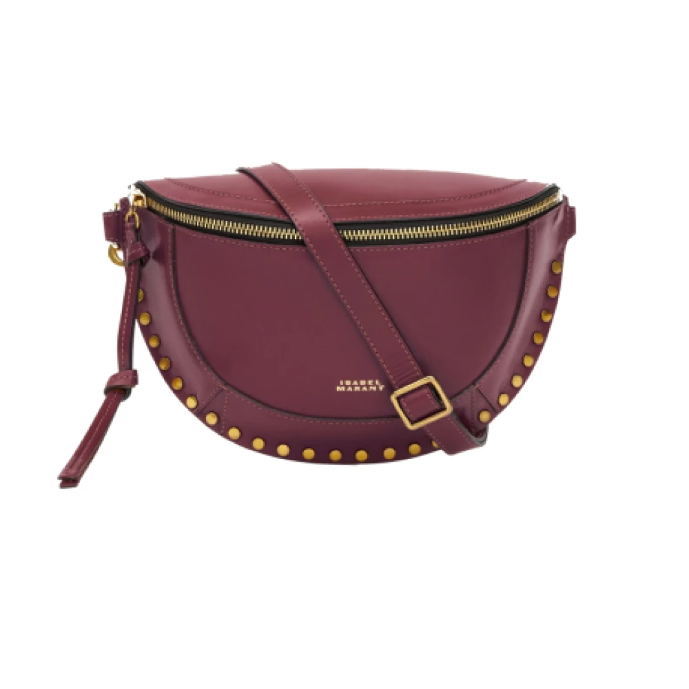 Isabel marant Studded Leren Heuptas in Bordeaux Red Dames