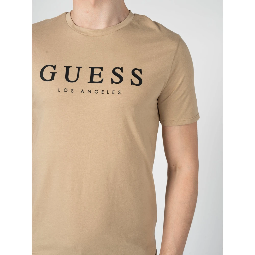 Guess Elegante Ronde Hals T-Shirt Beige Heren