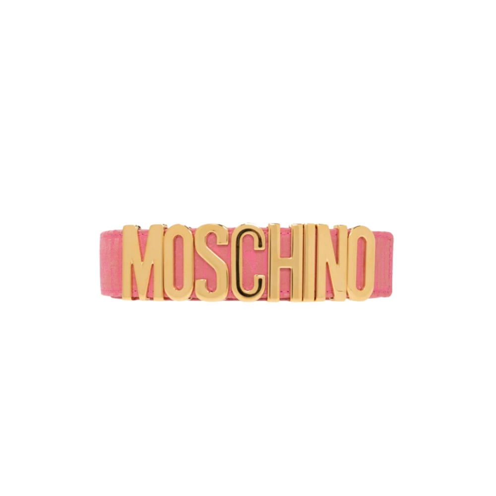 Moschino Roze Logo Gesp Riem Pink Dames