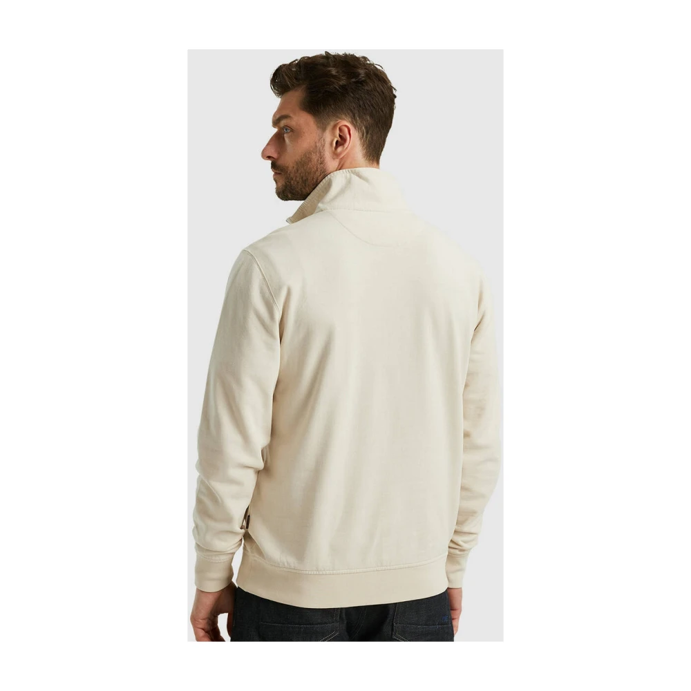 PME Legend Geborsteld Terry Half Zip Pullover Beige Heren