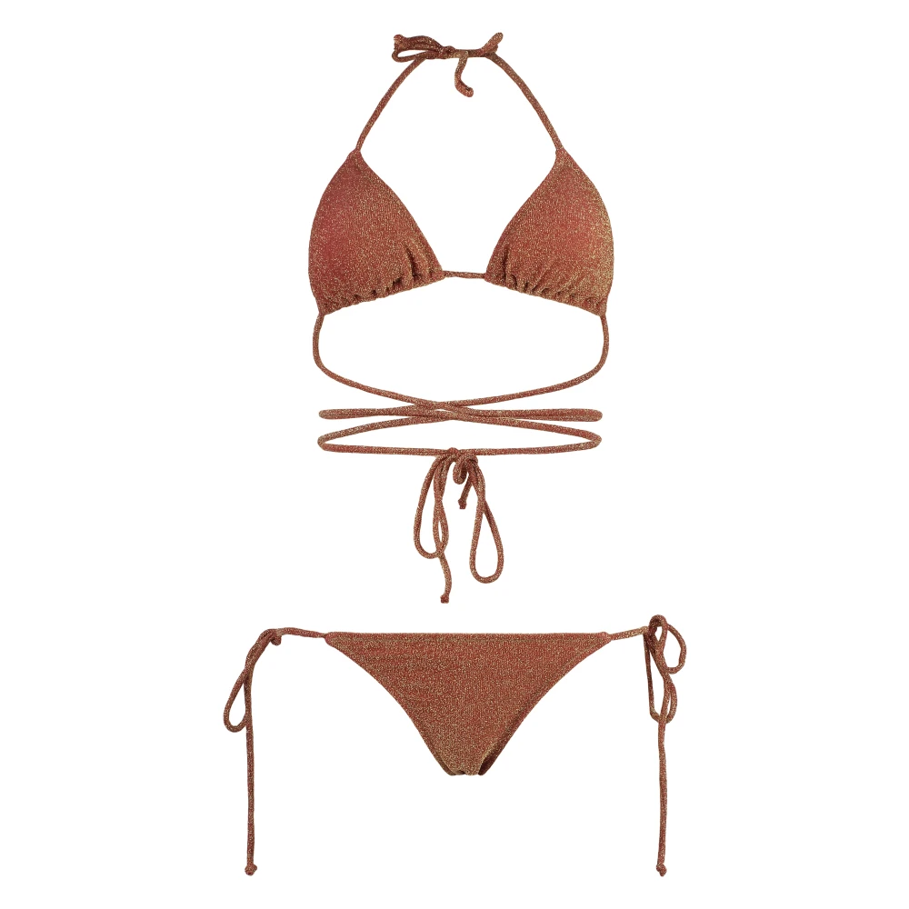 Reina Olga Driehoek Bh Bikini met Lurex Details Orange Dames