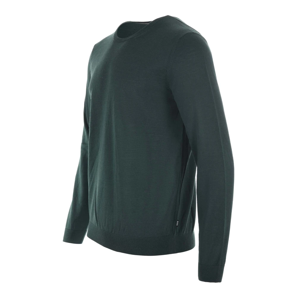 Hugo Boss Essentiële Definieerde Pasvorm Wollen Trui Green Heren