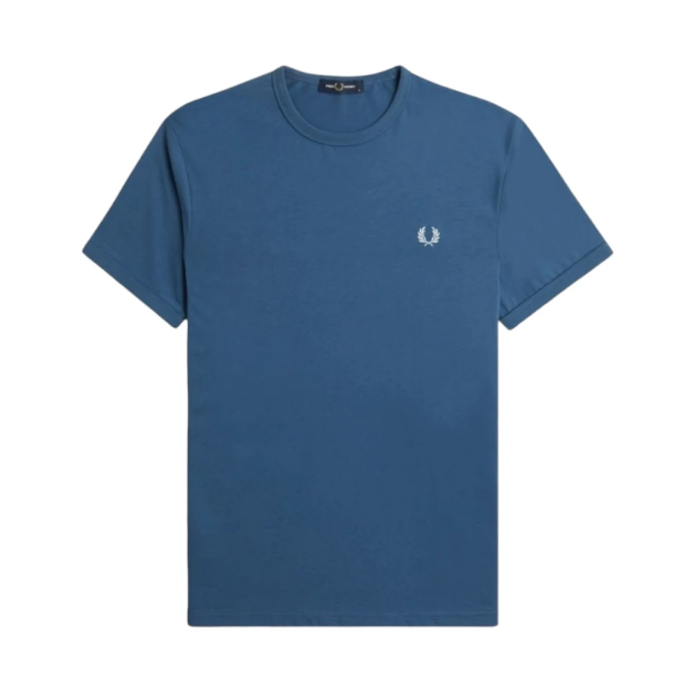 Fred Perry Blauw Ronde Hals Katoenen T-shirt Blue Heren