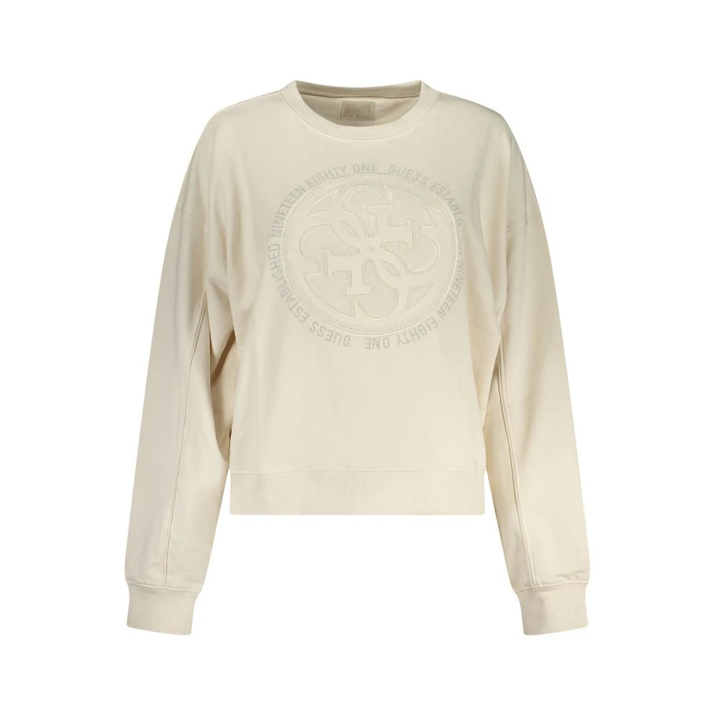 Guess Women's White Cotton Sweatshirt - Sweatshirts - Xs - Sweatshirts & Hoodies
