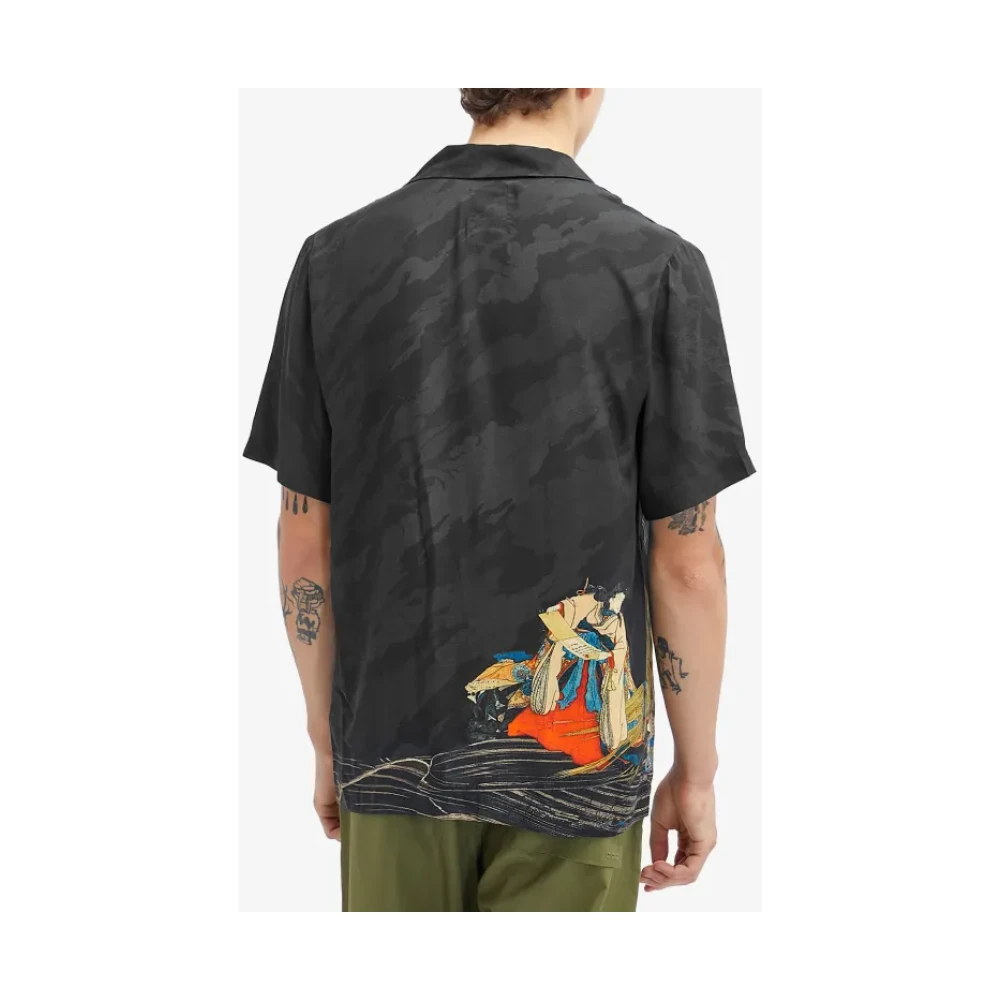 Maharishi Cyber Skeleton Camp Kraag Shirt Black Heren