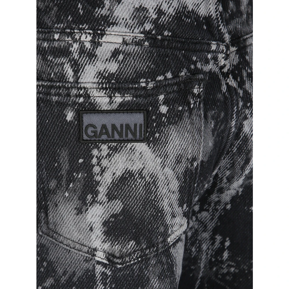 Ganni Stijlvolle Heavy Denim Jeans Black Dames