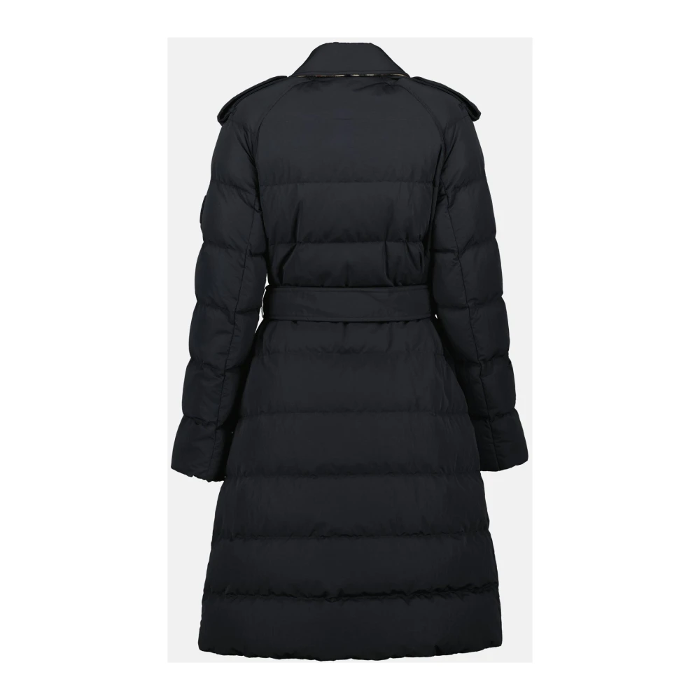 Burberry Nylon Gewatteerde Jas Zwart Black Dames