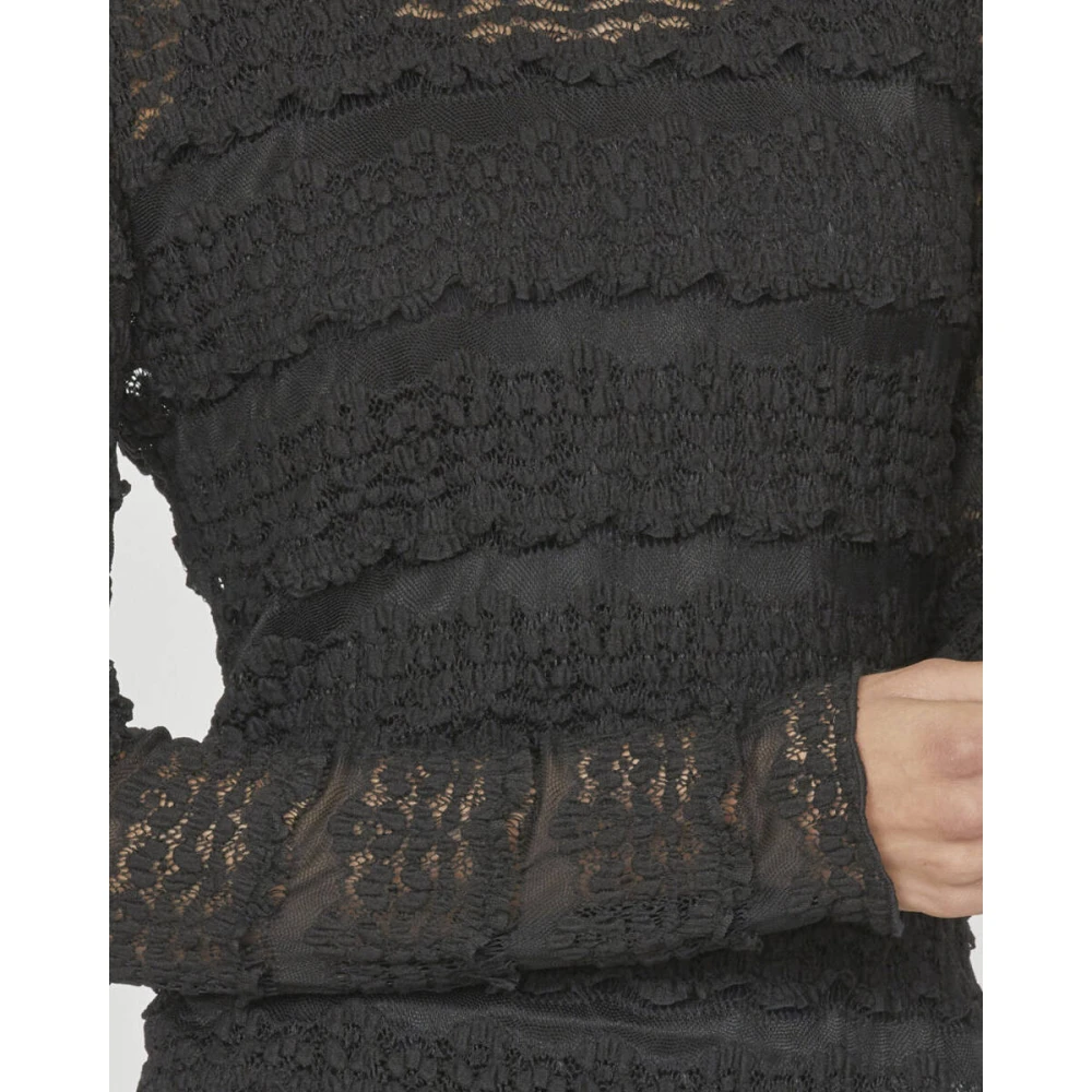 Sisters Point Lange mouw blouse Vitana-Ls Black Dames