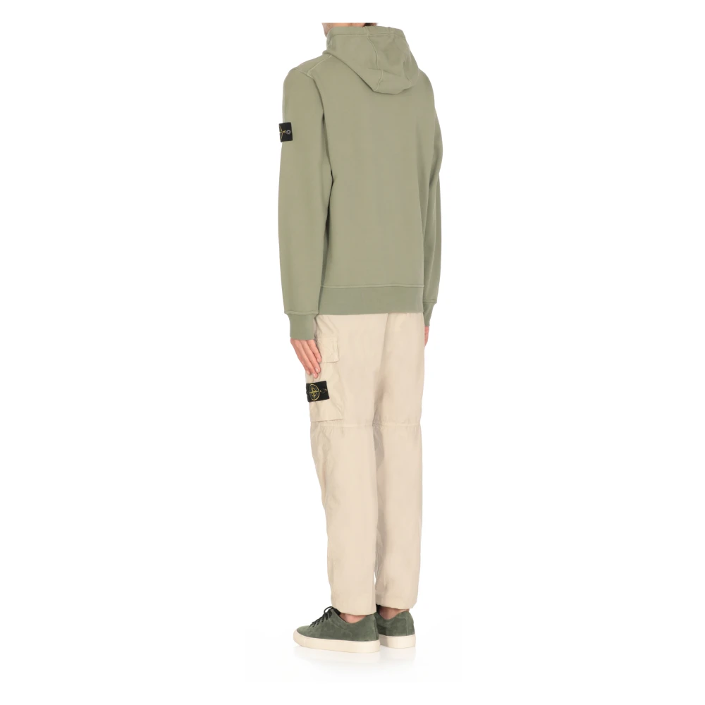 Stone Island Groene Katoenen Hoodie met Logopatch Green Heren